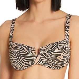 L* Space Animal Instinct Camellia Bikini Swim Top, D-cup